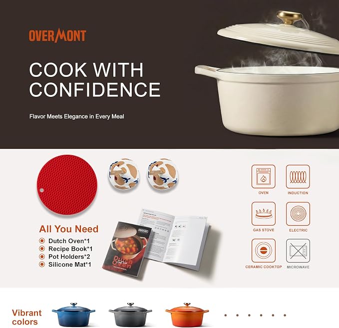 Overmont Enameled Cast Iron Dutch Oven - Image 6