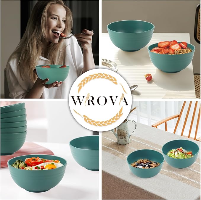 Wrova Wheat Straw Bowl Sets, Microwave and Dishwasher Safe Bowls, Kids Bowl - Image 5