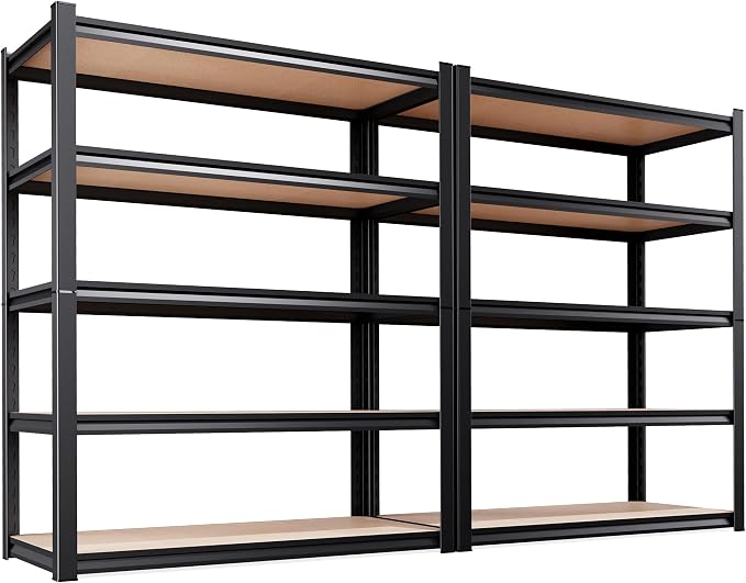 Set of 2 Garage Shelving-2050 lbs 5 Tier Storage Shelves, Adjustable Heavy Duty by Unknown