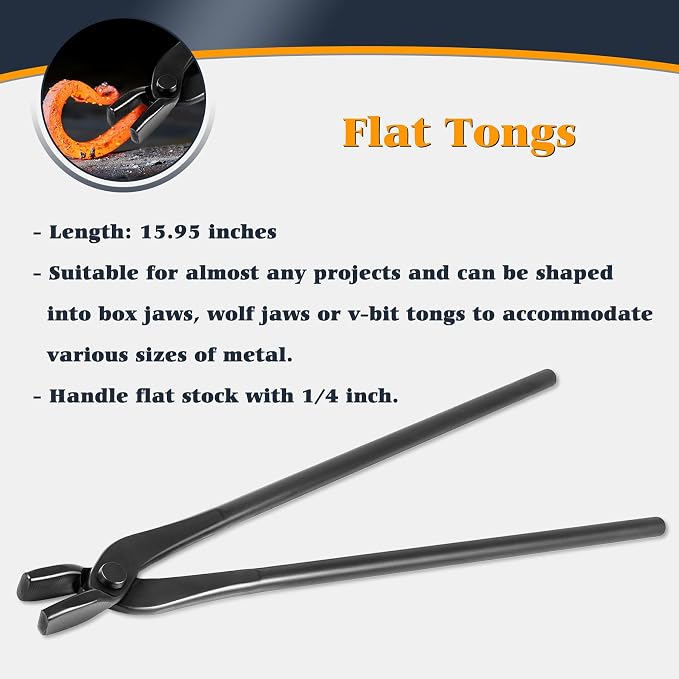 Blacksmith Tongs Knife Making Tongs Set V-Bit Blade Tongs, Flat Tongs, Blade - Image 5