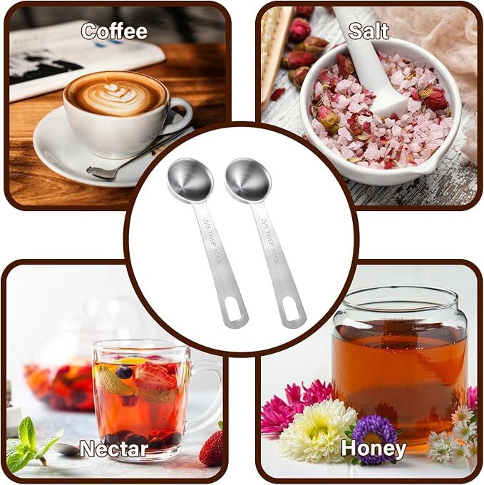 10ML / 2/3TBSP Measuring Spoons, Small Metal Teaspoons - Image 7