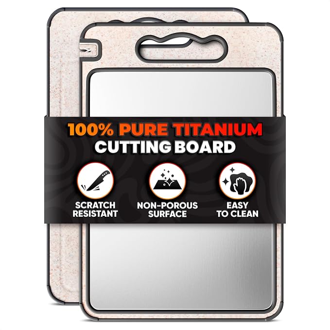 Double Sided Metal Cutting Board Titanium 14.3"x9.8" by TheLittleGreenChange