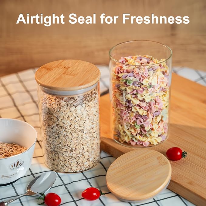 Liuruiyu Glass Food Storage Jars 6-Pack 37oz - Image 2