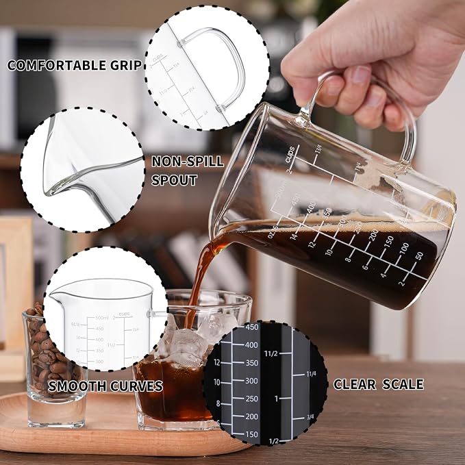 BCnmviku 500ML 2 CUP Glass Measuring Cup - Image 8