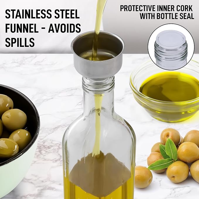 Zulay Olive Oil Dispenser For Kitchen, Glass Oil Container - Image 2
