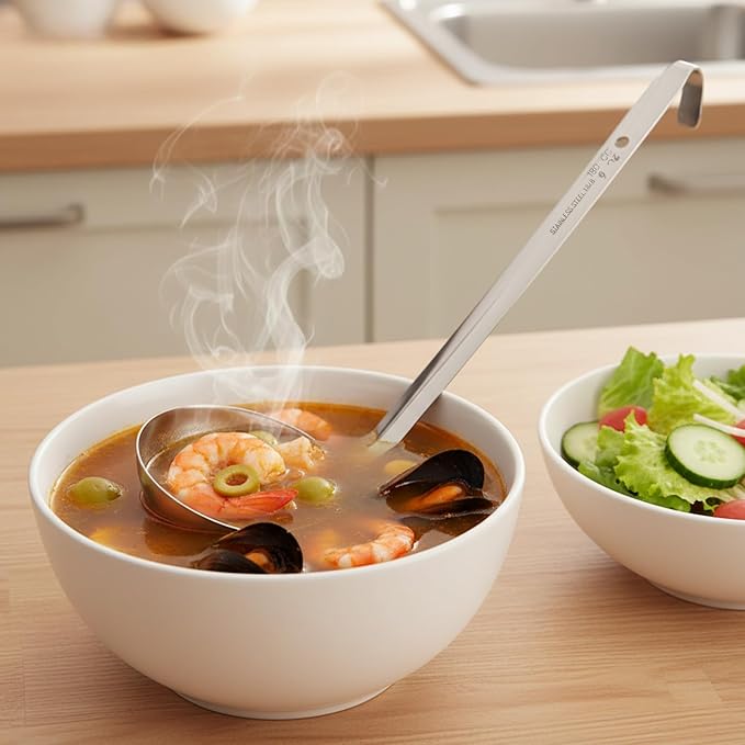 6 Pcs Stainless Steel Ladle Soup Handle Ladle - Image 7