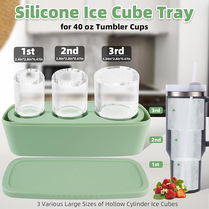 Tcamp Ice Mold for Stanley Cup 30-40 oz Tumbler Cup Ice Mold, Silicone Ice Cube - Image 3