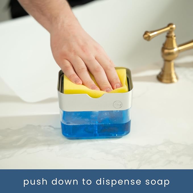 S&T INC. Dish Soap Dispenser and Sponge Holder - Image 2
