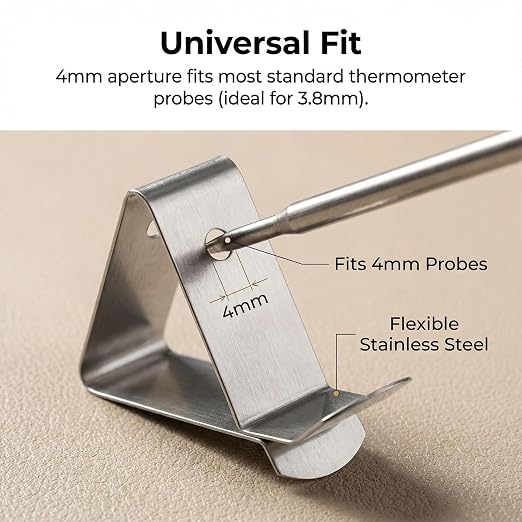 4Pcs Stainless Steel Thermometer Probe Clips, Ambient Thermometer Probe Holders - Image 3