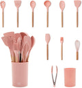 GreenLife 11 Piece Silicone Utensil Crock Set, Nonstick Kitchen Tools, Slotted by GreenLife