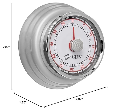 CDN Compact 60 Min Mechanical Timer-Silver - Image 4