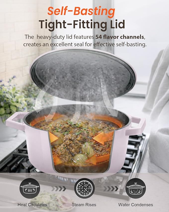 Nuwave 6QT Healthy Enameled Cast Iron Dutch Oven Pot - Image 6