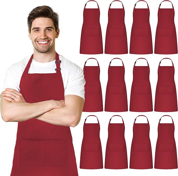Adjustable Bib Apron 100% Polyester Kitchen Aprons Waterdrop Resistant Aprons by Avalon+Kitchen