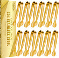 EDDEAS 12 PCS Small Serving Tongs, 4.3" Mini Gold Tongs, Coffee Bar, Tea Party by Eddeas