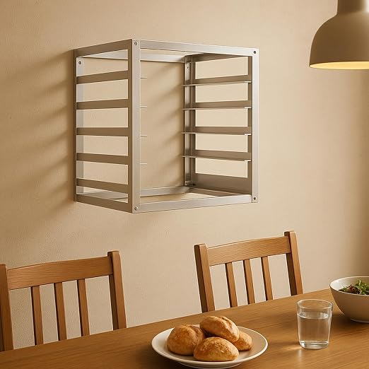 Blulu 5 Tier Wall Mounted Sheet Bun Pan Rack 21 x 13 x 18 Fits 5 Half Size - Image 5