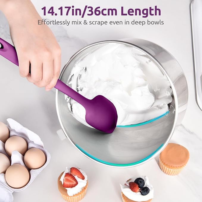 U-Taste Extra-Long 600ºF Heat Resistant Spatula Spoon: 14" Silicone Spoonula - Image 5