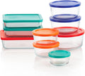 Pyrex Simply Store Mixed Sized Glass Food Storage Set, Round & Rectangular by Pyrex