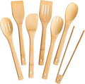 Eisinly Wooden Spoons for Cooking 7-Piece, Kitchen Nonstick Bamboo Cooking by Eisinly