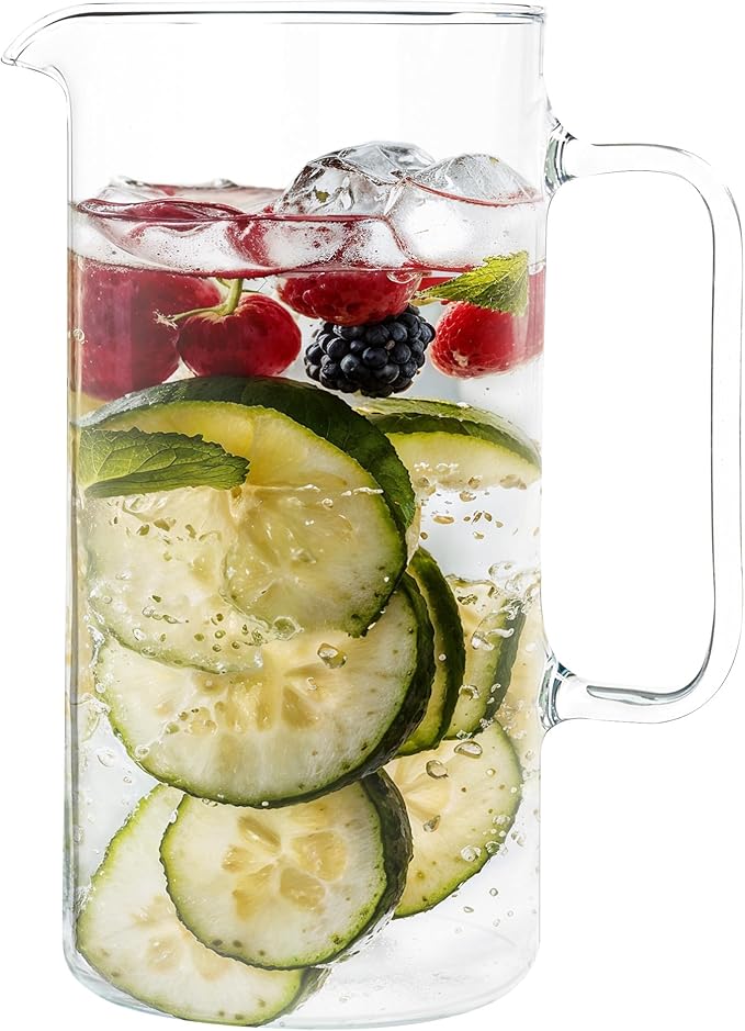 Simax Glass Pitcher, 32 Ounce Borosilicate Glass, Hot and Cold Safe Iced Tea by SIMAX