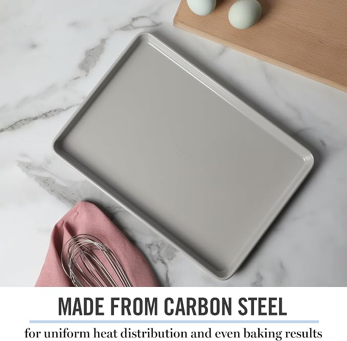 Martha Stewart Gallen 13 x 9 Inch Nonstick Carbon Steel Cookie Sheet – Cool Grey - Image 4