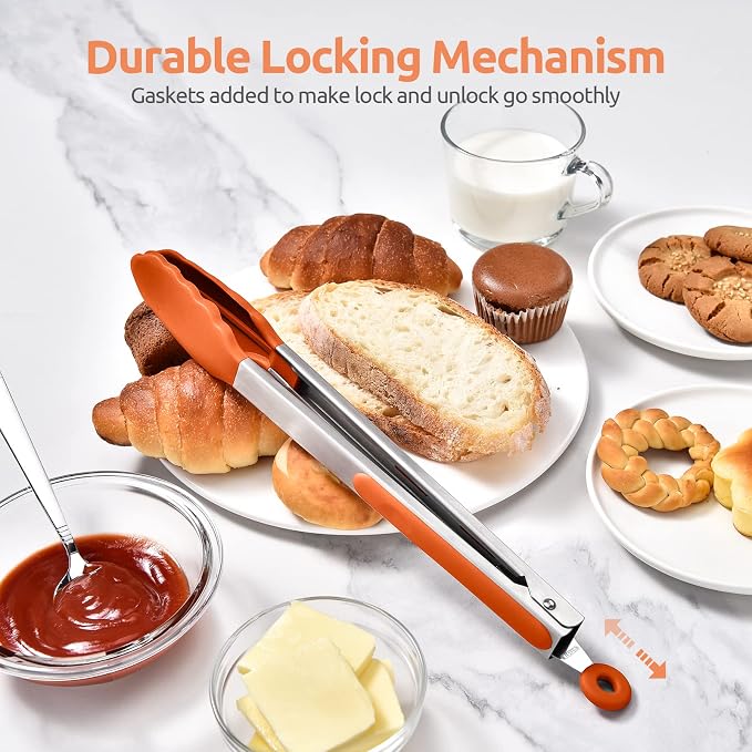 600ºF Heat Resistant Kitchen Tongs: U-Taste 12 inch Large Silicone Cooking Tong - Image 7