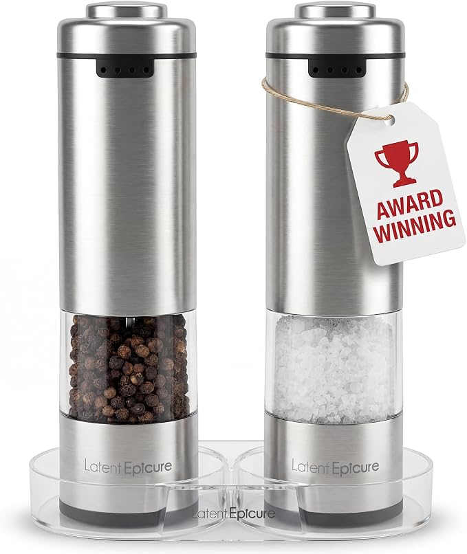 Latent Epicure Electric Salt and Pepper Grinder Set, USB-C Rechargeable by LatentEpicure