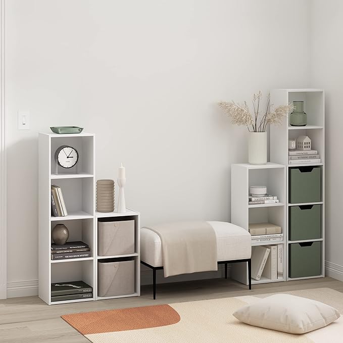 Furinno PASIR Book Shelf, 2-Tier Modern Bookshelf, Open Shelves Bookcase 9 x 12 - Image 2