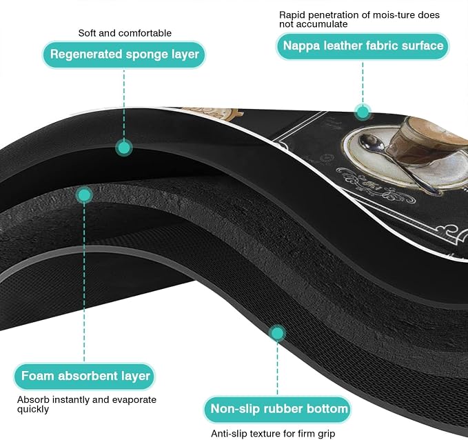 Coffee Bar Mat Accessories for Countertop Super Absorbent Anti-Slip Silicone - Image 6