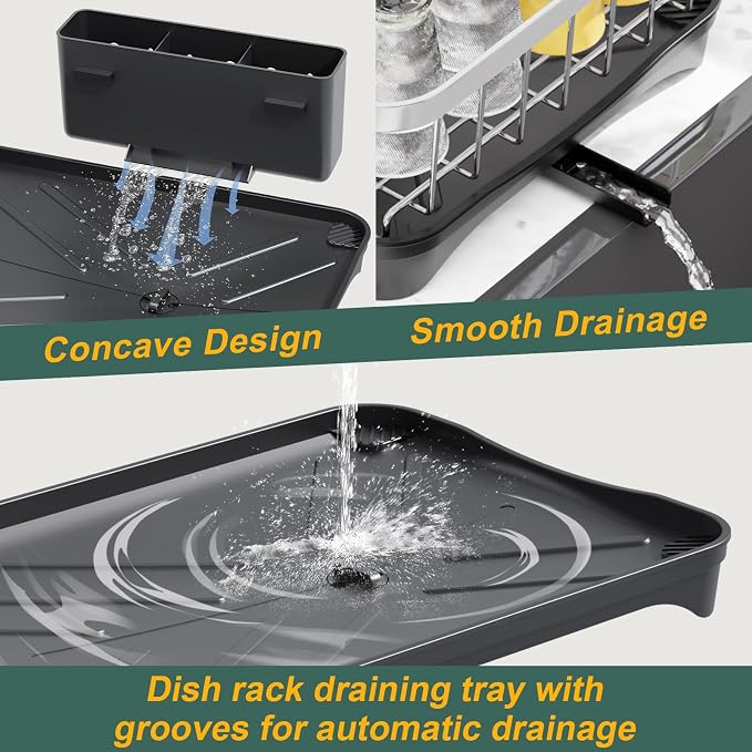 LIYI Dish Rack for Kitchen Counter, Stainless Steel Drying Rack, 304 Stainless - Image 4