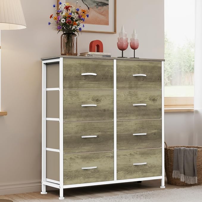 Sweetcrispy 8 Drawer Dresser for Bedroom Large Fabric Storage Tower Organizer - Image 7