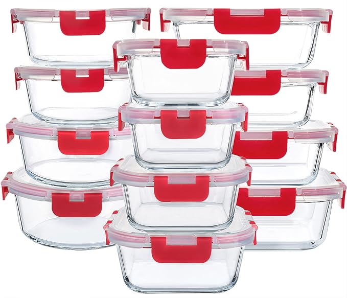 M MCIRCO 24-Piece Glass Food Storage Containers by MMCIRCO