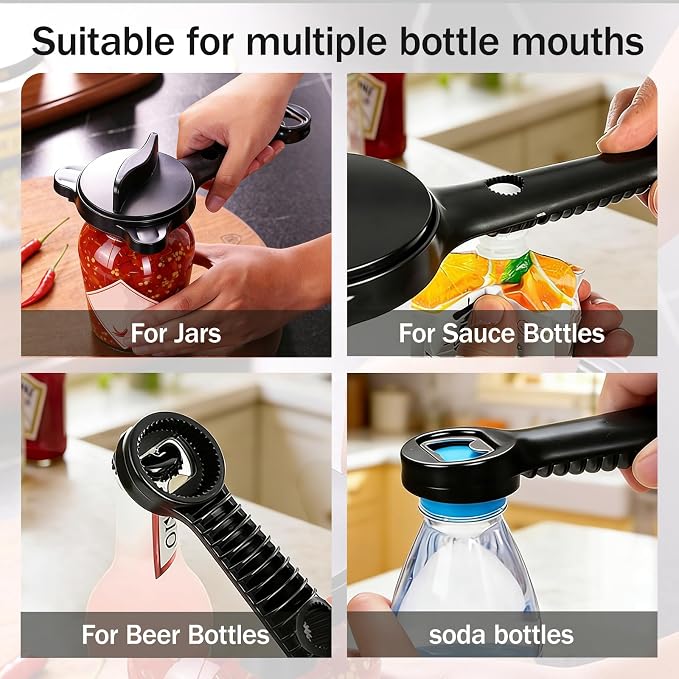 Adjustable Jar Opener for Weak Hands, 4-in-1 Multi-Function Manual Bottle - Image 6