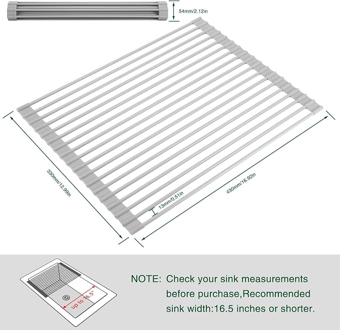HANZENMA Roll Up Dish Drying Rack Over The Sink Kitchen Roll Up Sink Drying - Image 2