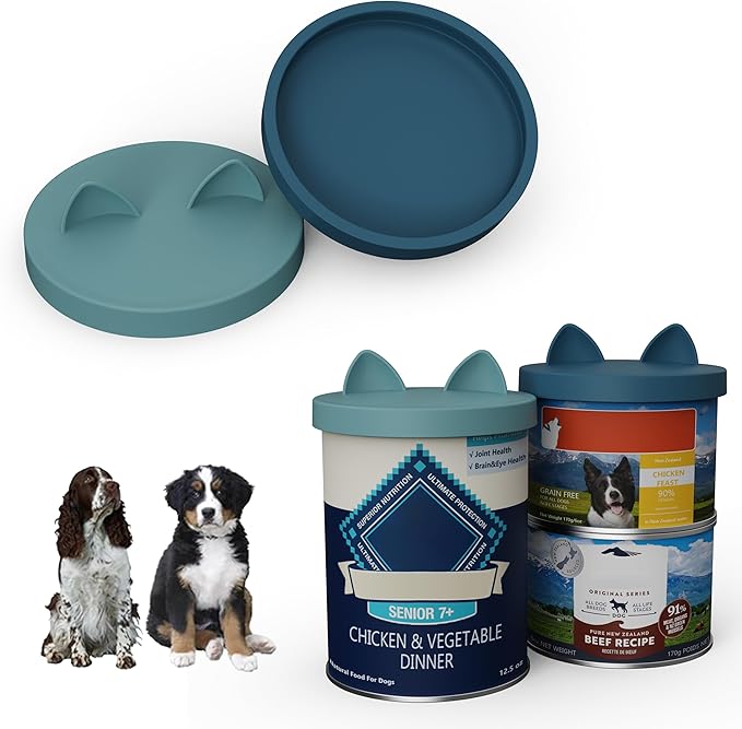 OHMO 2 Pack Pet Food Can Lids, BPA Free Silicone Covers by OHMO