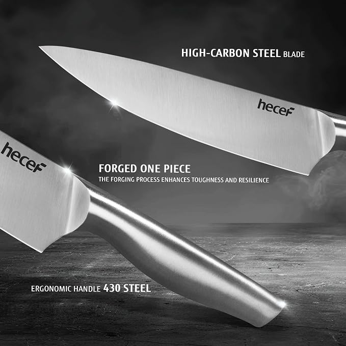 hecef 6-Piece Silver Stainless Steel Knife Set - Image 6
