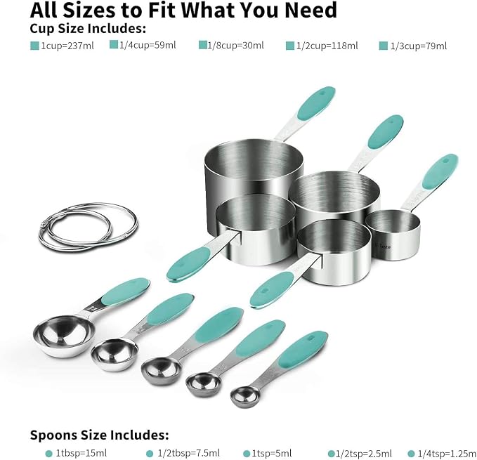 Measuring Cups : U-Taste 18/8 Stainless Steel Measuring Cups and Spoons Set of - Image 2