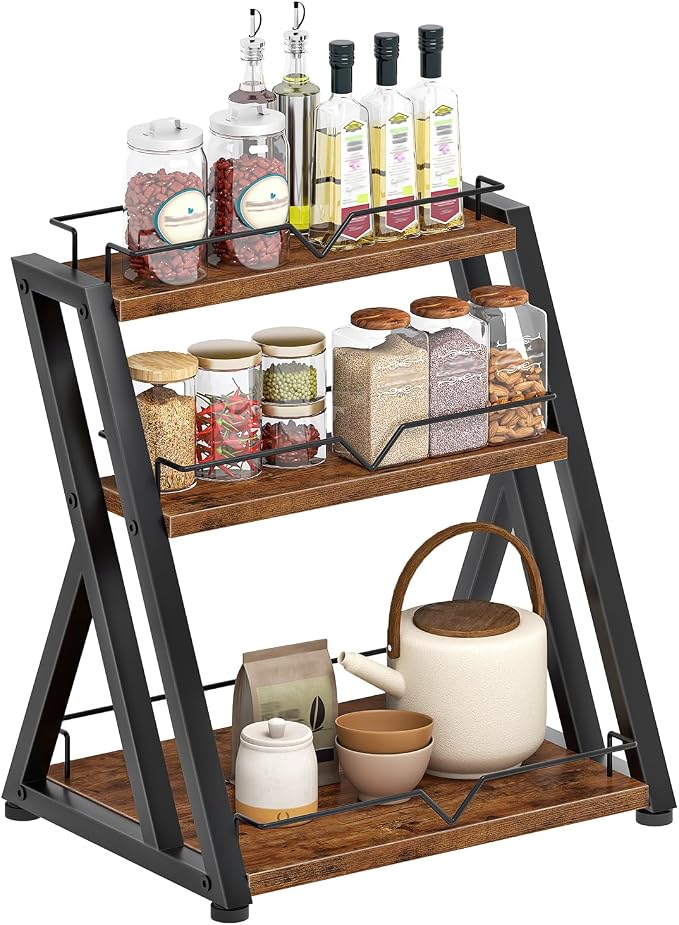 HOOBRO 3-Tier Kitchen Spice Rack, Kitchen Countertop Shelf, Desk Shelf Organizer - Image 7