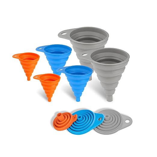 Kitchen Funnels for Filling Bottles, Silicone Small and Large Funnel Set by Unknown