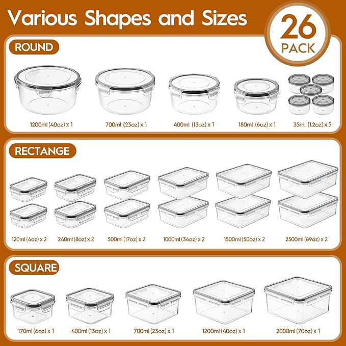52 PCS Food Storage Containers - Image 2