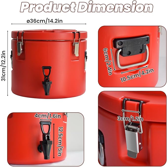 20L/5Gal Insulated Beverage Dispenser, Ice & Hot Drink Dispenser - Image 8