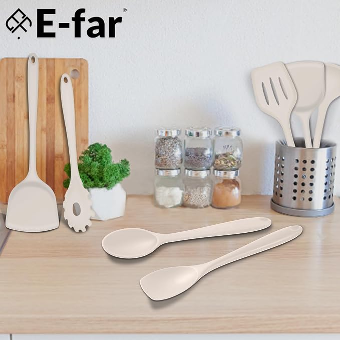 E-far 10 Pieces Silicone Cooking Utensils Set, Heat Resistant Kitchen Utensil - Image 7