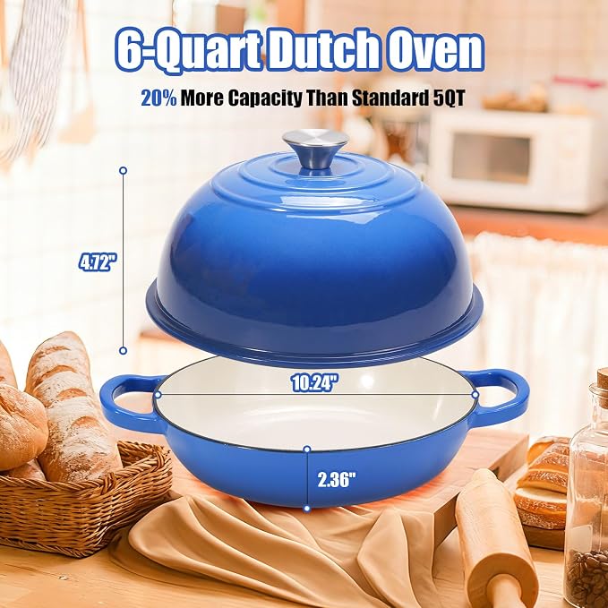 6QT Enameled Cast Iron Dutch Oven - Image 2