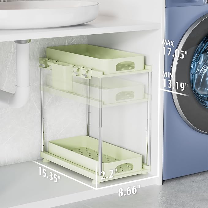 VERIFOST Under Sink Organizer, 2 Pack Under Kitchen Bathroom Cabinet Organizer - Image 6