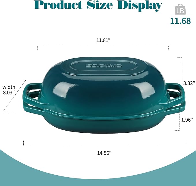 EDGING CASTING Enameled Cast Iron Oval Dutch Oven Pot - Image 2