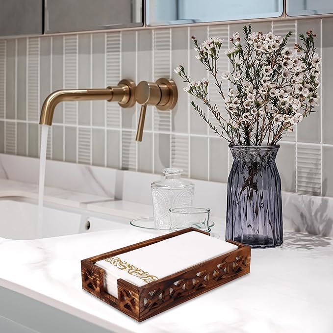 Rustic Wood Paper Towel Holder for Bathroom & Kitchen - Image 3