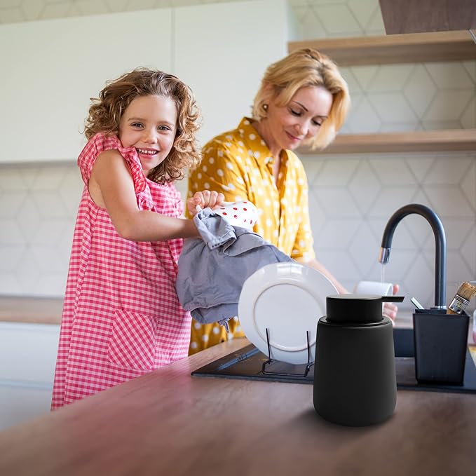 Soap Dispenser Ceramic with Easy-to-Press Pump Hand Lotion Liquid Dispenser - Image 4