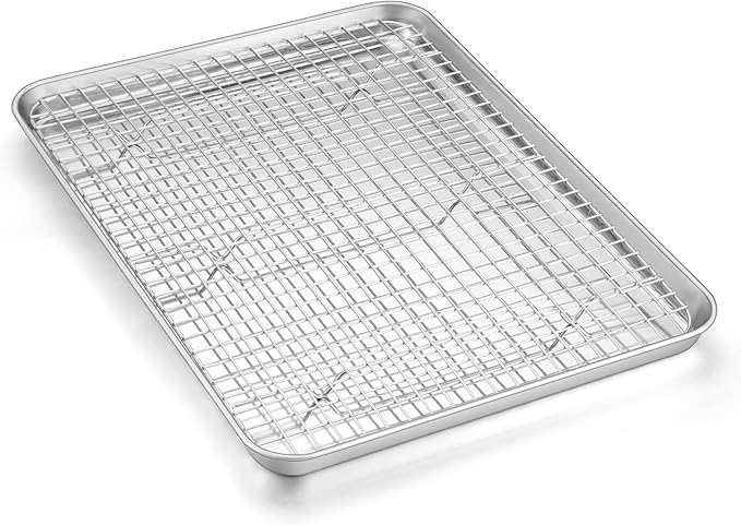 Homikit Baking Sheet with Wire Rack Set, Nonstick Jelly Roll Pan Baking Tray by Homikit