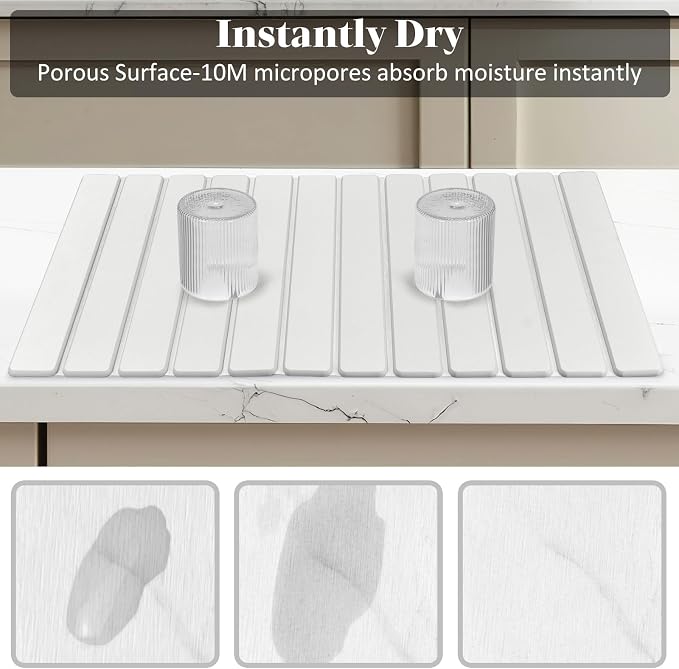 Large Stone Dish Drying Mats for Kitchen Counter, Fast Drying Collapsible Dish - Image 4