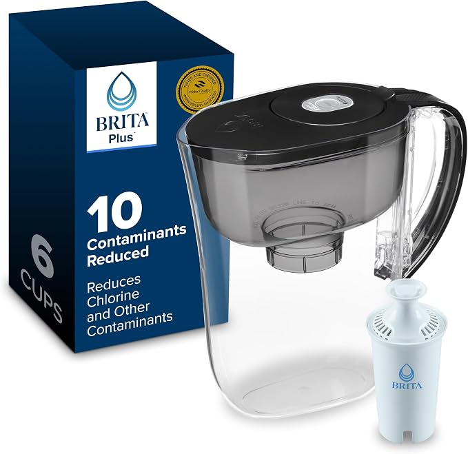 Brita Small 6 Cup Water Filter Pitcher, 1 BritaPlus Filter by Brita