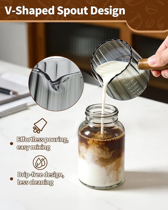 2 Pack Espresso Measuring Cup, 6oz Borosilicate Glass Espresso Cups - Image 5